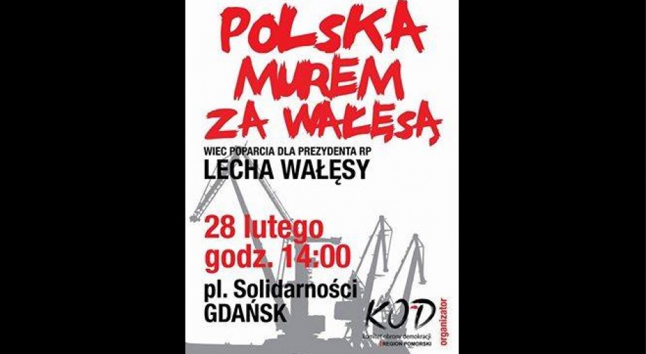 Manifestacja KOD-u w Gdańsku z udziałem Lecha Wałęsy