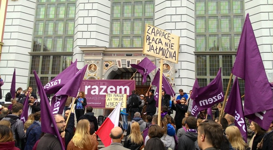 Partia Razem domagała się w Gdańsku poprawy praw pracowniczych