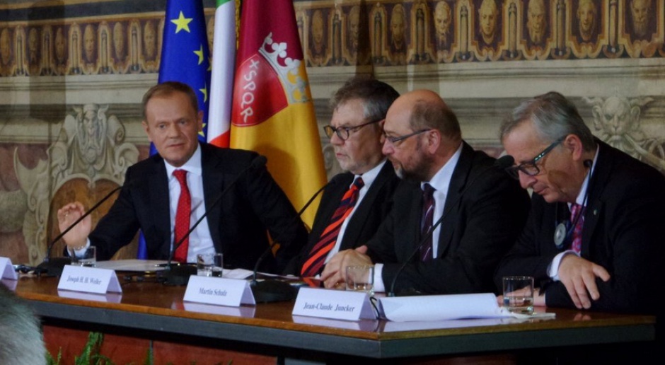 Tusk, Juncker i Schulz rozmawiali w Rzymie o sytuacji w UE