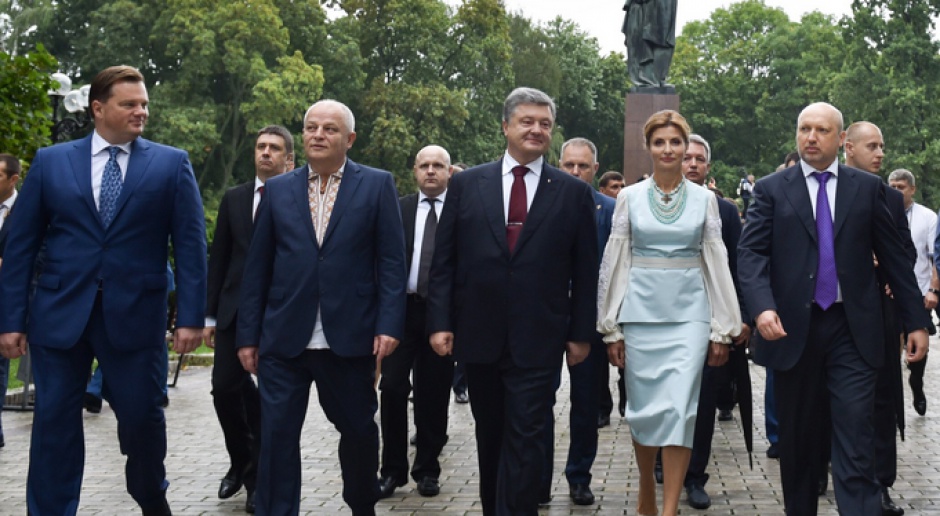 Niepodległość Ukrainy: Poroszenko docenia polski wkład, podziękował Andrzejowi Dudzie
