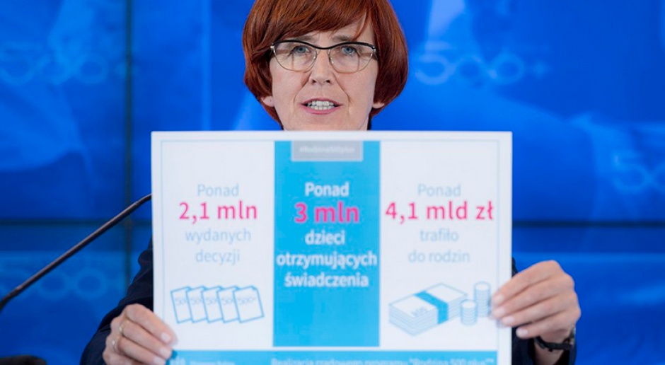 500 plus: Minister Rafalska obiecuje, że PiS nigdy nie cofnie programu