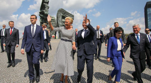 Prezydent i premier złożyli wieniec przed Pomnikiem Powstań Śląskich w Katowicach
